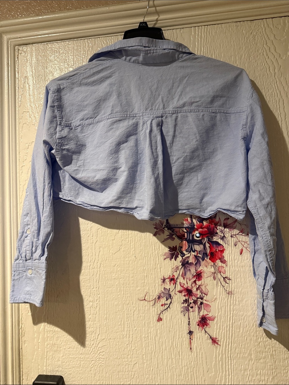 Zara Light Blue Cropped Button-Front Jacket - Picture 4 of 4